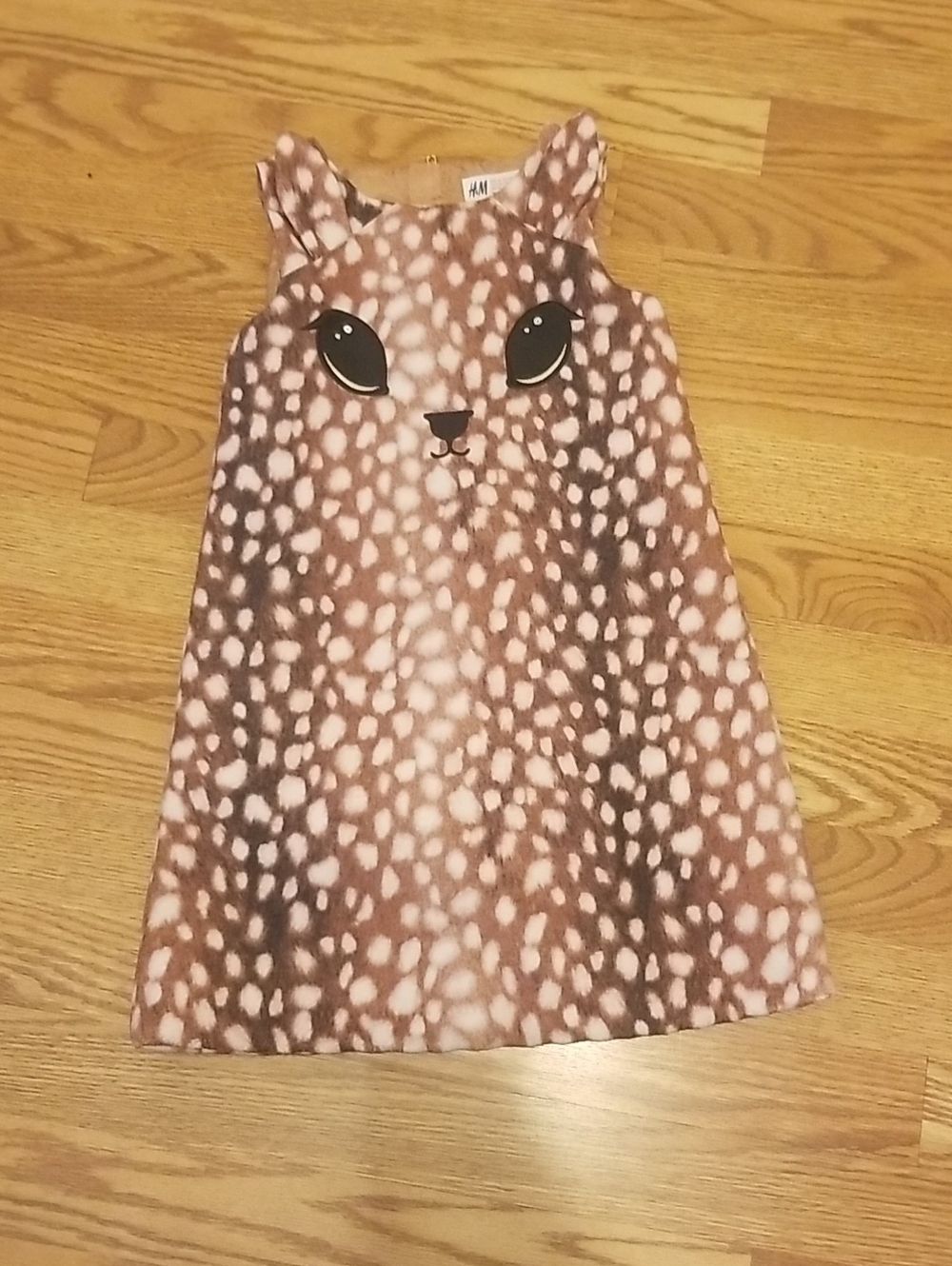 H&M Girls' Brown Spotted Deer Sleeveless Dress Size 5-6y